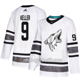Män Ishockey Arizona Coyotes tröja Clayton Keller 9 Vit 2019 All-Star Adidas Authentic